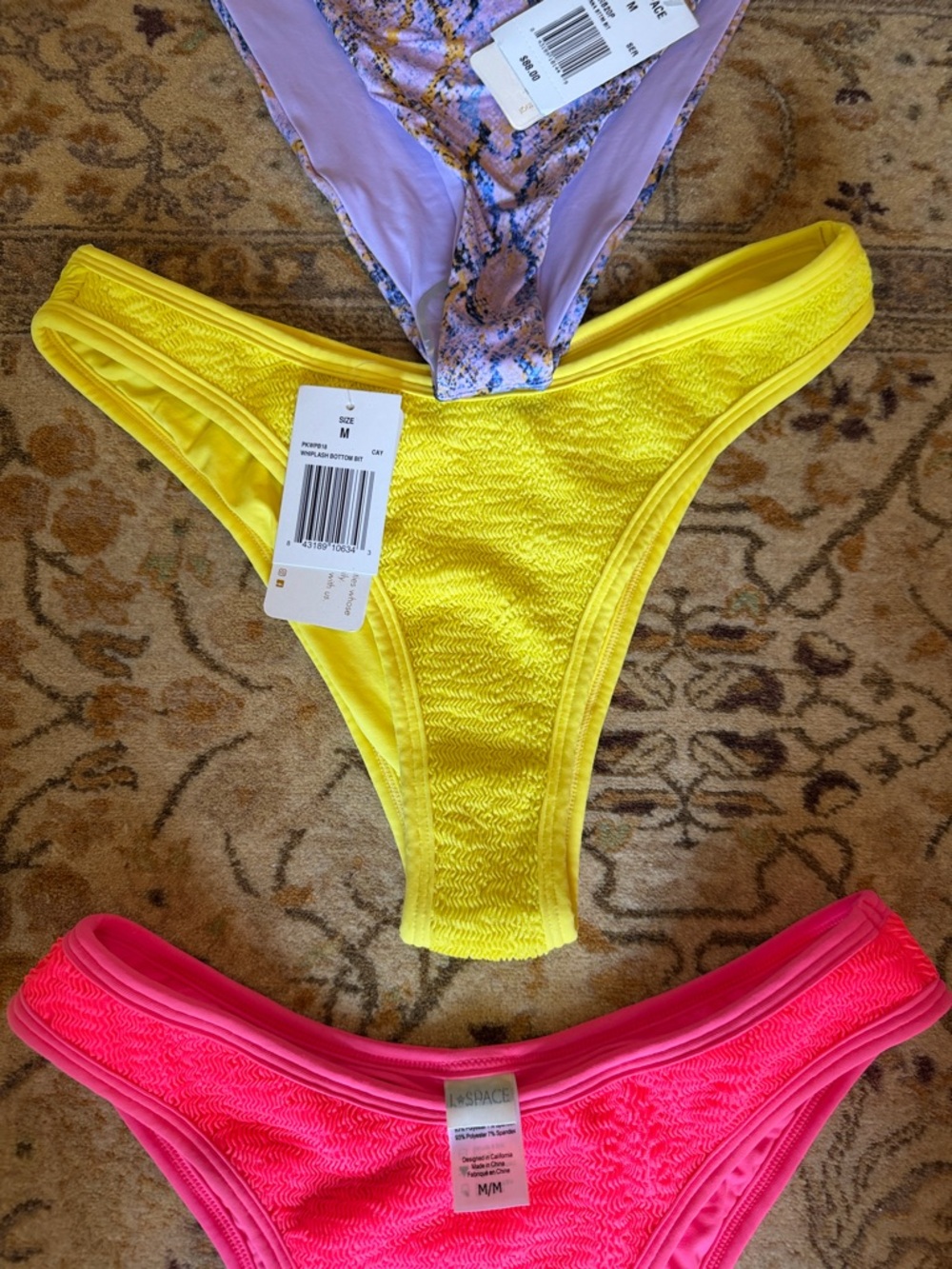 l*space Yellow & Hot Pink Bikini Bottoms